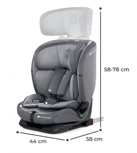 Kinderkraft Oneto 3 I-Size Cool Grey Bērnu autosēdeklis 9-36 kg