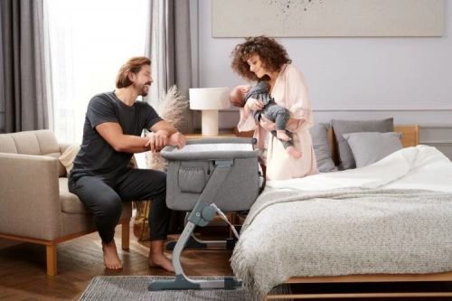 KinderKraft Uno Up Grey Melange Bērnu gultiņa 2in1