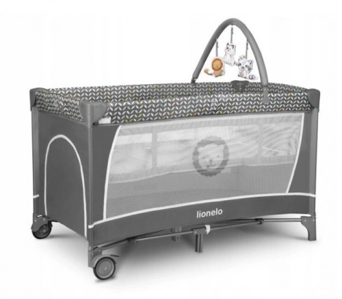Lionelo FLOWER Grey Scandi 2in1 Ceļojumu gulta