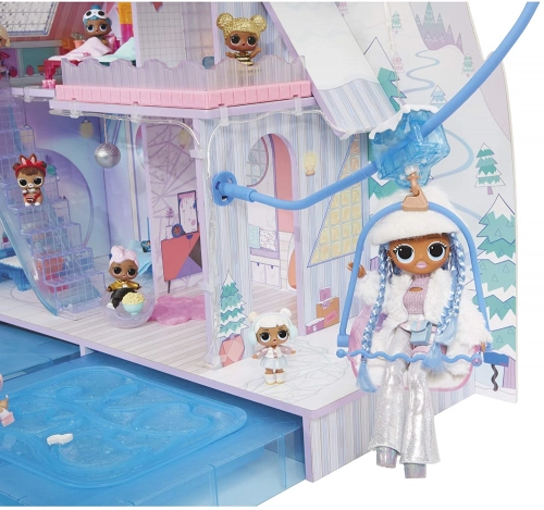 LOL Surprise OMG Winter Chill Cabin Wooden Doll House with 95+ Surprises