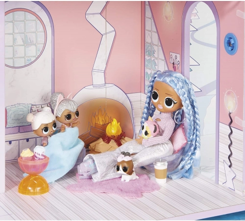 LOL Surprise OMG Winter Chill Cabin Wooden Doll House with 95+ Surprises