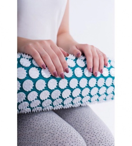 Masāžas akupresūras veltnis ar adatām 38х13 cm Turquoise