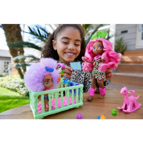 MATTEL CAVE CLUB Wild about babysitting playset Fernessa + Furrah Кукла