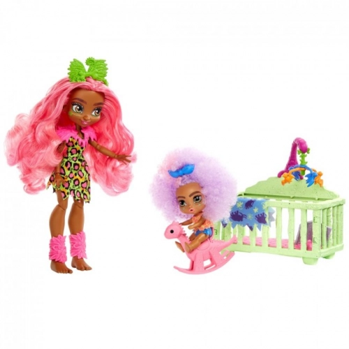 MATTEL CAVE CLUB Wild about babysitting playset Fernessa + Furrah Кукла