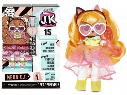MGA LOL SURPRISE J.K. Neon Q.T. Mini Fashion Doll with 15 Surprises