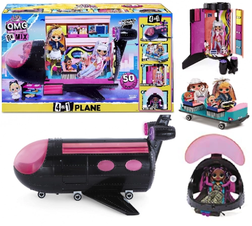 MGA LOL Surprise O.M.G. Remix Plane Playset 4 in 1 Lidmašīna