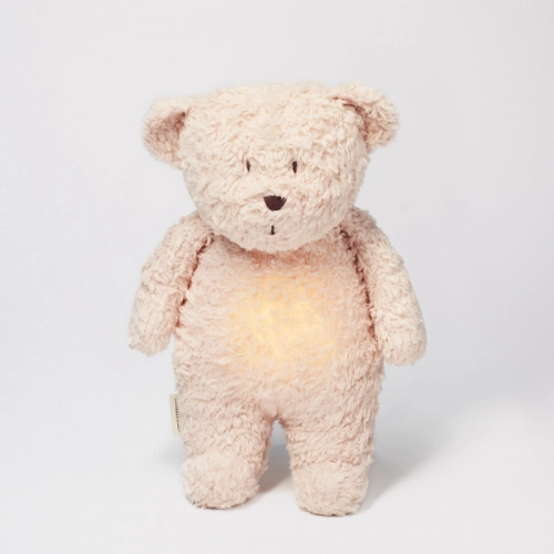 Moonie Organic HUMMING BEAR Rose 2in1 Nakts lampa Miega lācītis