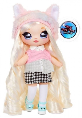 Na! Na! Na! Surprise 2-in-1 Fashion Doll & Plush Pom with Confetti Balloon Paula Purrfect