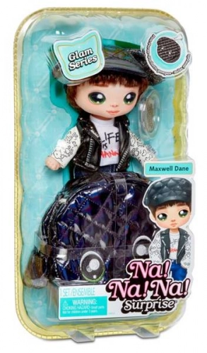 Na! Na! Na! Surprise 2-in-1 Glam Series Maxwell Dane Fashion Doll & Plush Pom