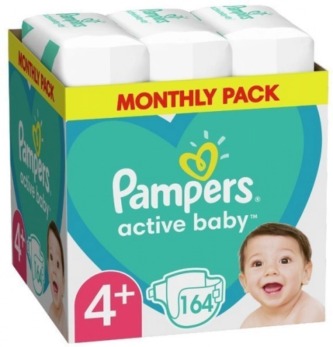 Pampers Active Baby autiņbiksītes 4+ izmērs 164 gab.