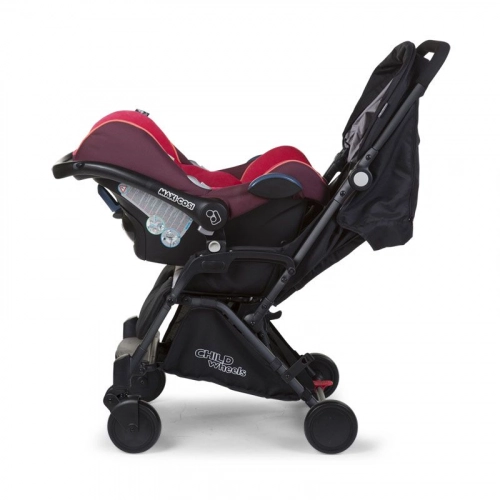 Pastaigu rati CHILDHOME Stroller T-Compact black + RC + MC adapter