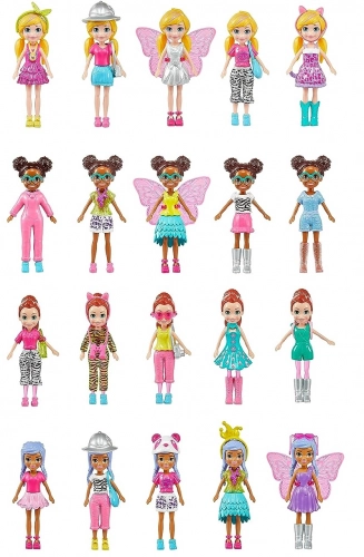 Polly Pocket Pet Fashion Deluxe Collection HKW11 4 Lelles + Garderobe