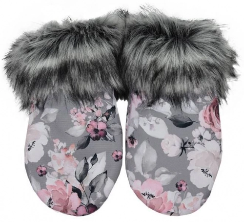 Roku mufta-cimdiņi ratiem Grey rose MF-04