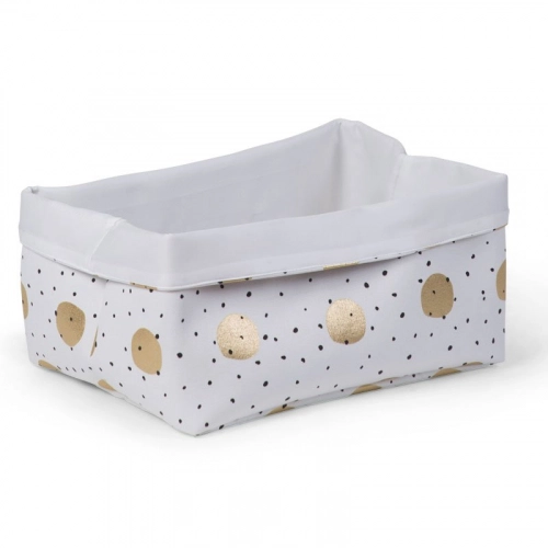 Rotaļlietu kaste 40x30x20 сm CHILDHOME Canvas box gold dots