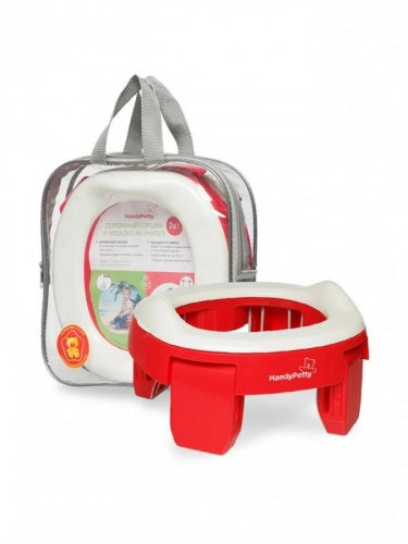 Roxy Kids Handy Potty Red 2in1 Bērnu podiņš pārnesamais Poda vāka mazinātājs 2 vienā