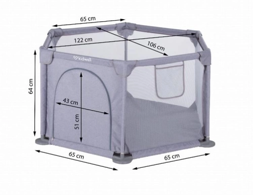 Складной манеж Kidwell Fanko grey 120x120 см