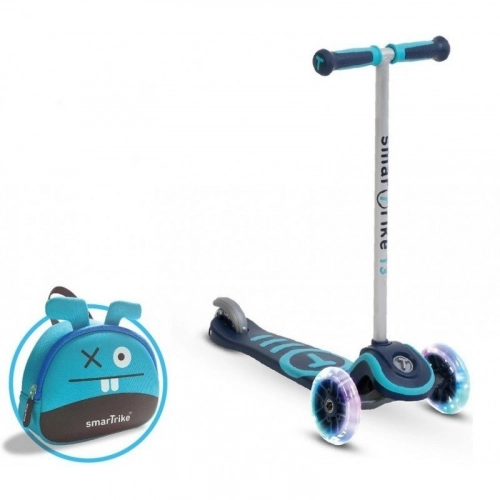 Skrejritenis Smart Trike Scooter T3 + LED mirdzoši riteņi + Soma Mint