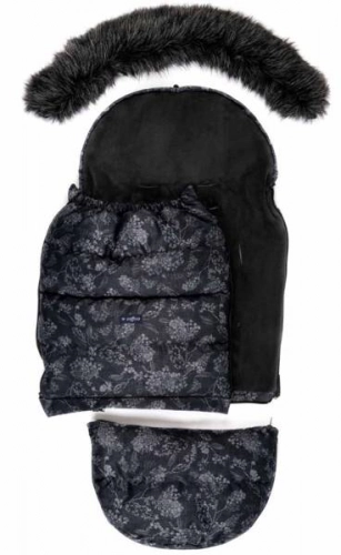 Bērnu ratu guļammaiss Womar GROW UP 2.0 Plush Pastel Flori Grey