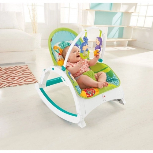 Šūpuļkrēsliņš Fisher Price Rainforest Friends Newborn To Toddler Portable Rocker CMR10