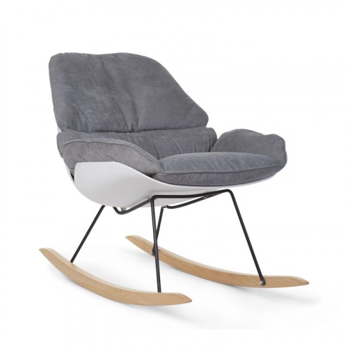 Šūpuļkrēsls māmiņai CHILDHOME Rocking Lounge White grey