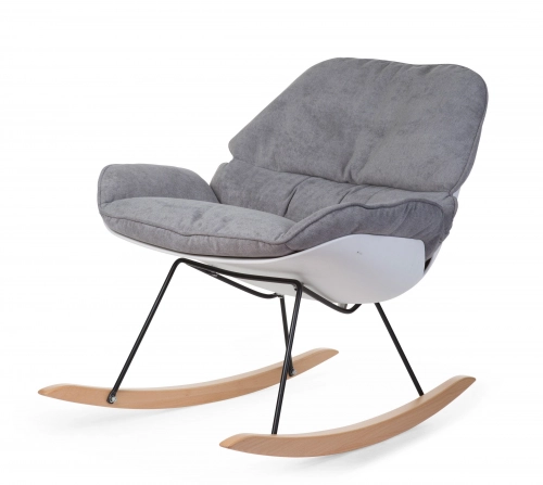 Šūpuļkrēsls māmiņai CHILDHOME Rocking Lounge White grey