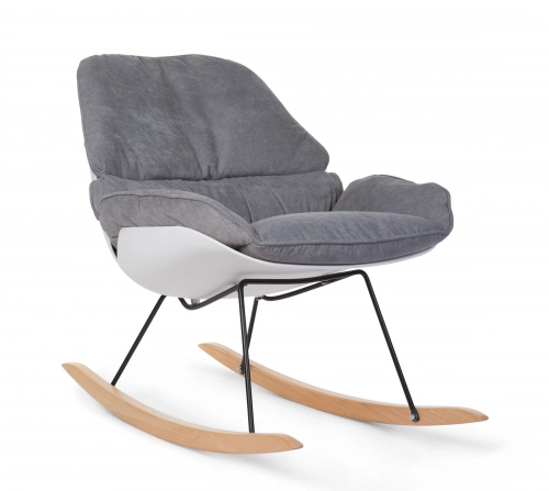 Šūpuļkrēsls māmiņai CHILDHOME Rocking Lounge White grey