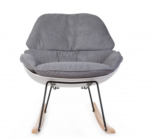 Šūpuļkrēsls māmiņai CHILDHOME Rocking Lounge White grey