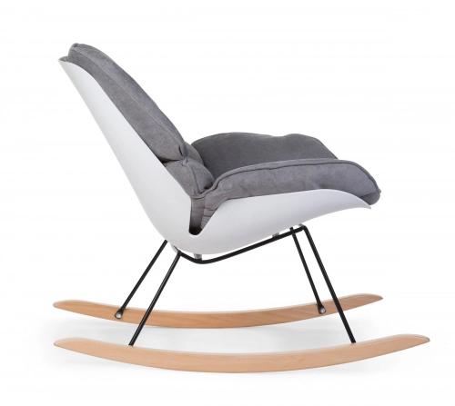 Šūpuļkrēsls māmiņai CHILDHOME Rocking Lounge White grey