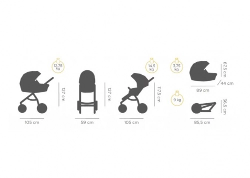 TUTIS Viva Life Galaxy Edition Moon 173 Bērnu rati 3in1