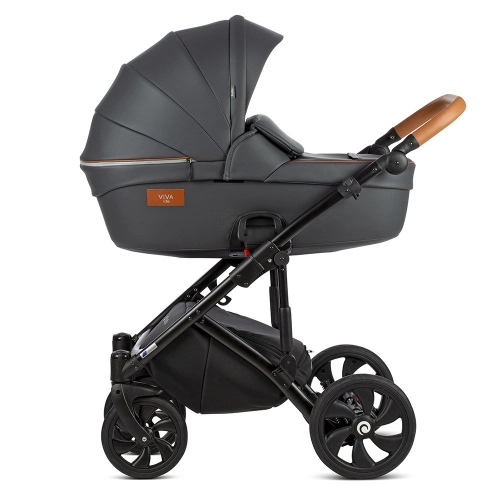 TUTIS Viva Life Leather Edition Shadow grey 087 Bērnu rati 3in1