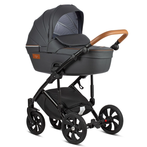 TUTIS Viva Life Leather Edition Shadow grey 087 Bērnu rati 3in1