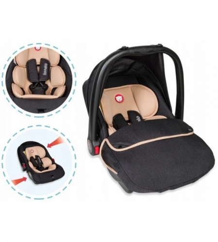Bērnu autosēdeklis 0-13 kg Lionelo NOA PLUS sand