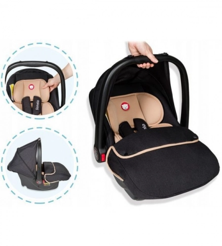 Bērnu autosēdeklis 0-13 kg Lionelo NOA PLUS sand