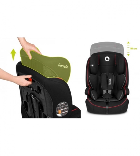 Lionelo NICO black red Bērnu autosēdeklis 9-36 kg