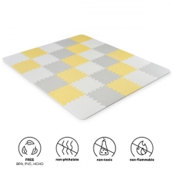Aktivitātes paklājs Puzzle Kinderkraft Luno Yellow 31x31 cm 30 elementi