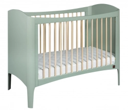 Детская кроватка со снимающийся боковиной TROLL COT WAVE Green/Natural