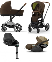 Cybex e-Priam Khaki Brown Chrome brown frame Детская коляска 4 в 1