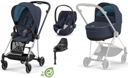 Cybex Mios 3.0 Eco Dark Navy + Cloud Z2 I-Size + Chrome Black frame Детская коляска 4in1