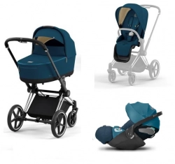 Cybex Priam 4.0 + Cloud Z2 I-size Chrome black frame Mountain Blue Детская коляска 3in1
