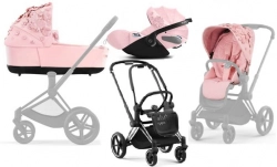 Cybex Priam 4.0 + Cloud Z2 I-size Chrome black frame Pale Blush Simply Flowers Детская коляска 3in1