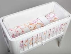 Gultas veļa šūpulim virspalags+spilvendrāna TROLL Teddy Orange Bedding set for crib 2