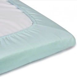 Kokvilnas palags ar gumiju gultai 120 x 60 cm TROLL Jersey De Lux Green