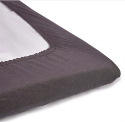 Kokvilnas palags ar gumiju gultai 120 x 60 cm TROLL Jersey De Lux Grey