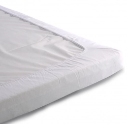 Kokvilnas palags ar gumiju gultai 120 x 60 cm TROLL Jersey De Lux White