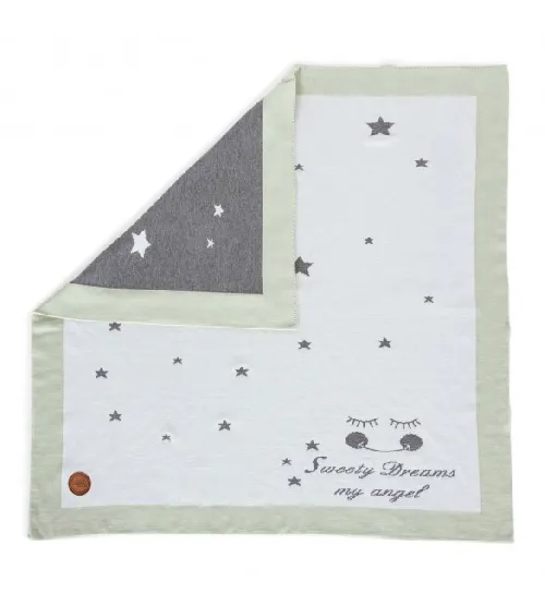 Adīta sega Ceba Baby STARS MINT 90x90 cm 812