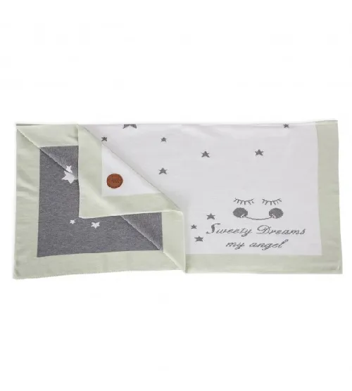 Adīta sega Ceba Baby STARS MINT 90x90 cm 812