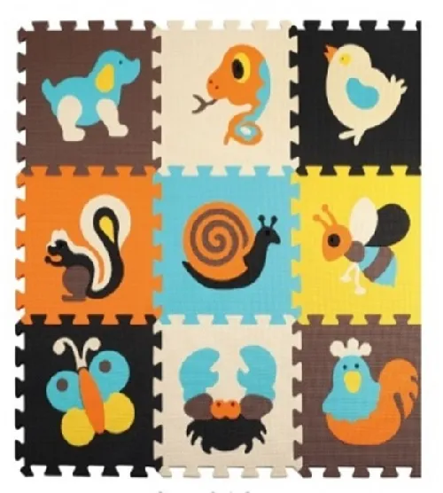 Aktivitātes paklājs Puzzle 85x85 cm 9 elementi KX5208