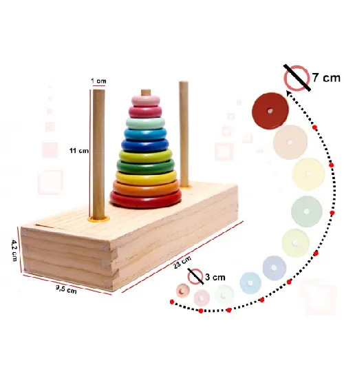 Attīstošā Koka piramīda ar pamatni 6214