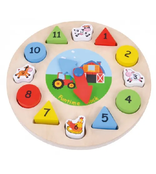 Attīstošais koka pulkstenis SunBaby E01.033.1.1