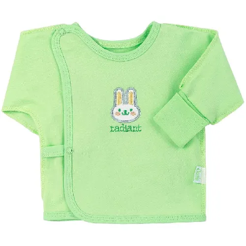 Bembi green rabbit Детская хлопковая фланелевая распашонка